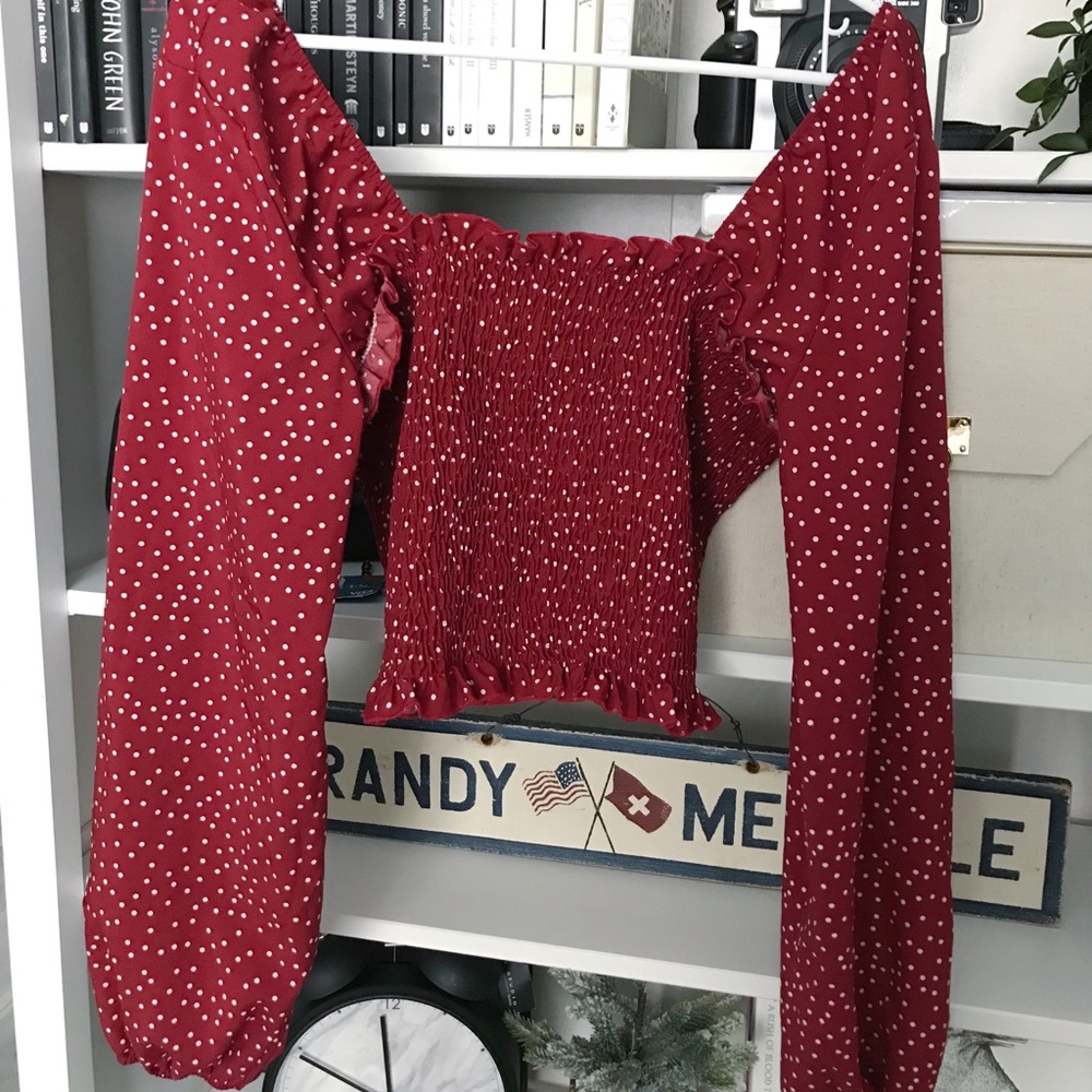 SHEIN Polka Dot Crop Blouse
